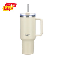 Large Travel Mug with Straw 40oz Ivory - Brim