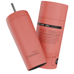 Coral Venti 20oz Ceramic Interior Reusable Cup with Titanium Straw - Fressko