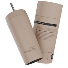 Oat Venti 20oz Ceramic Interior Reusable Cup with Titanium Straw - Fressko