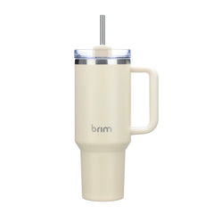 Large Travel Mug with Straw 40oz Ivory - Brim