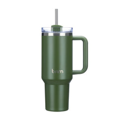 Large Travel Mug with Straw 40oz Forest Green - Brim