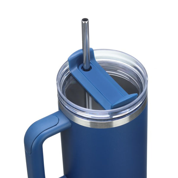 Large Travel Mug with Straw 40oz Navy Blue - Brim