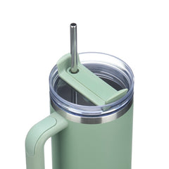 Large Travel Mug with Straw 40oz Pistachio Green - Brim