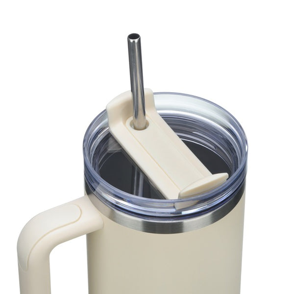 Large Travel Mug with Straw 40oz Ivory - Brim
