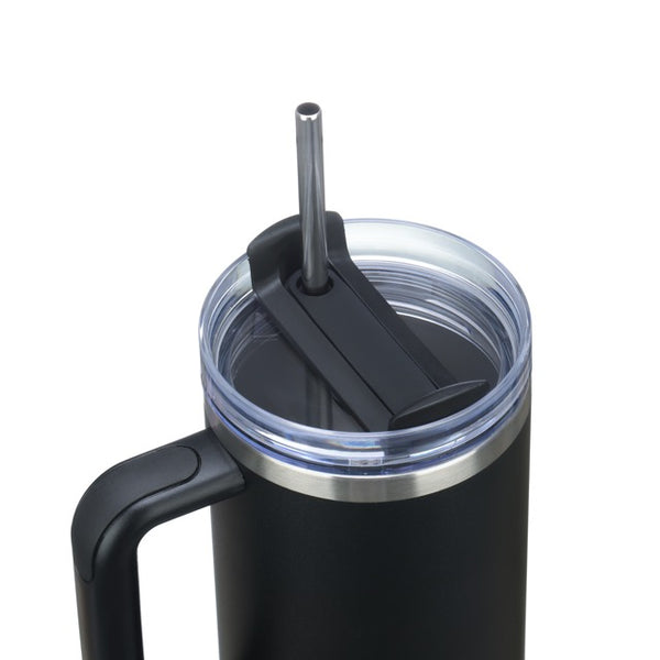 Large Travel Mug with Straw 40oz Jet Black - Brim