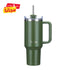Large Travel Mug with Straw 40oz Forest Green - Brim