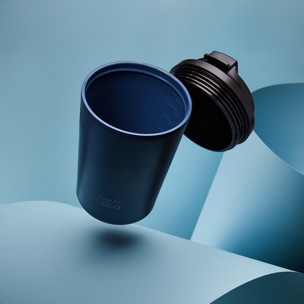 Denim Ceramic Interior Reusable Cup - Fressko