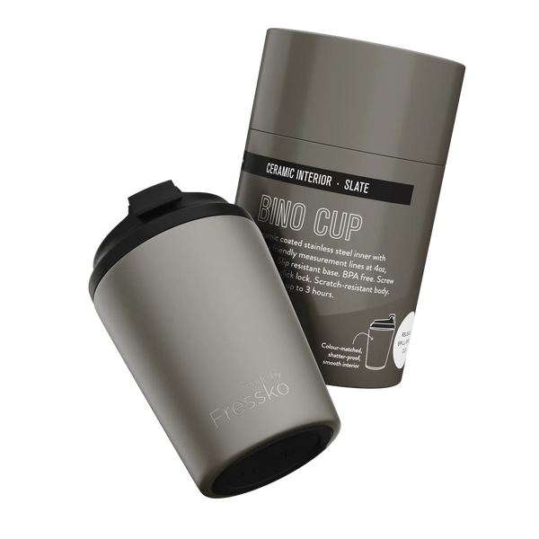 Slate Ceramic Interior Reusable Cup - Fressko