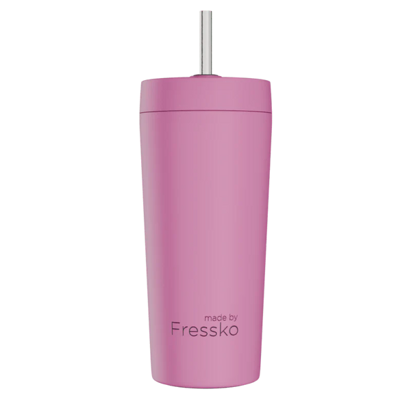 Bubblegum Venti 20oz Ceramic Interior Reusable Cup with Titanium Straw - Fressko
