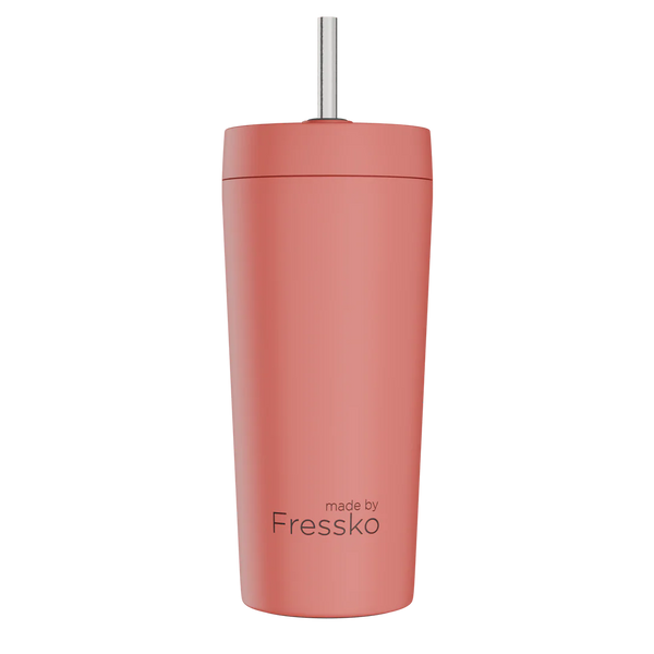 Coral Venti 20oz Ceramic Interior Reusable Cup with Titanium Straw - Fressko