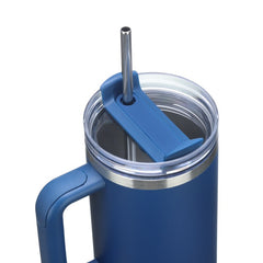 Large Travel Mug with Straw 40oz Navy Blue - Brim