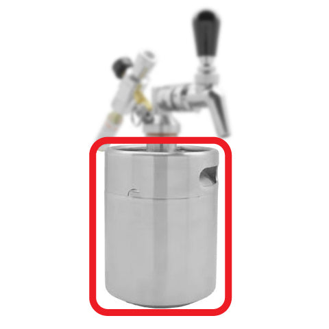 C2208 - 2 Liter Mini Keg - PVD Coated - Krome - Specialty Hub