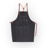 Black Denim Apron With Leather Straps - 063A - Specialty Hub
