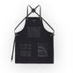 Black Canvas Apron With Leather Straps - 063C