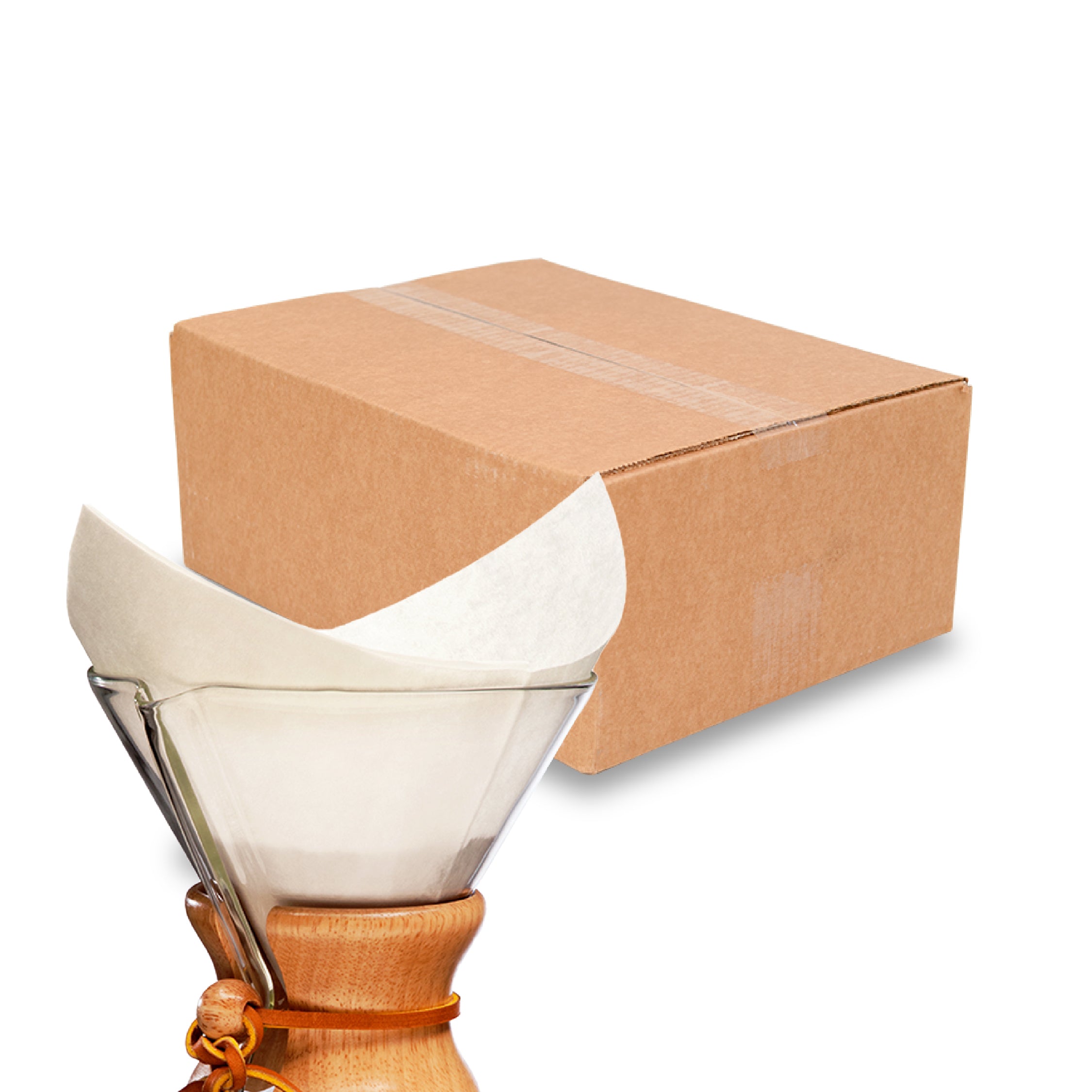 Chemex Pre-Folded Square Coffee Filters - Unbleached, Bonded Paper, Pack Of 200
